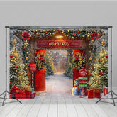 Lofaris Welcome to the North Pole Christmas Backdrop Santa’s Elf Village and Sleigh Winter Wonderland Party Decor